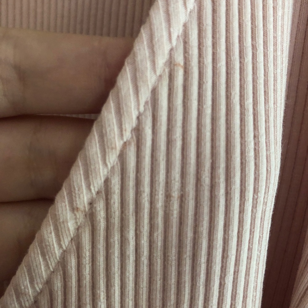 Topshop Asymmetric Dusty Pink Ribbed Wrap Top - Picture 8 of 8